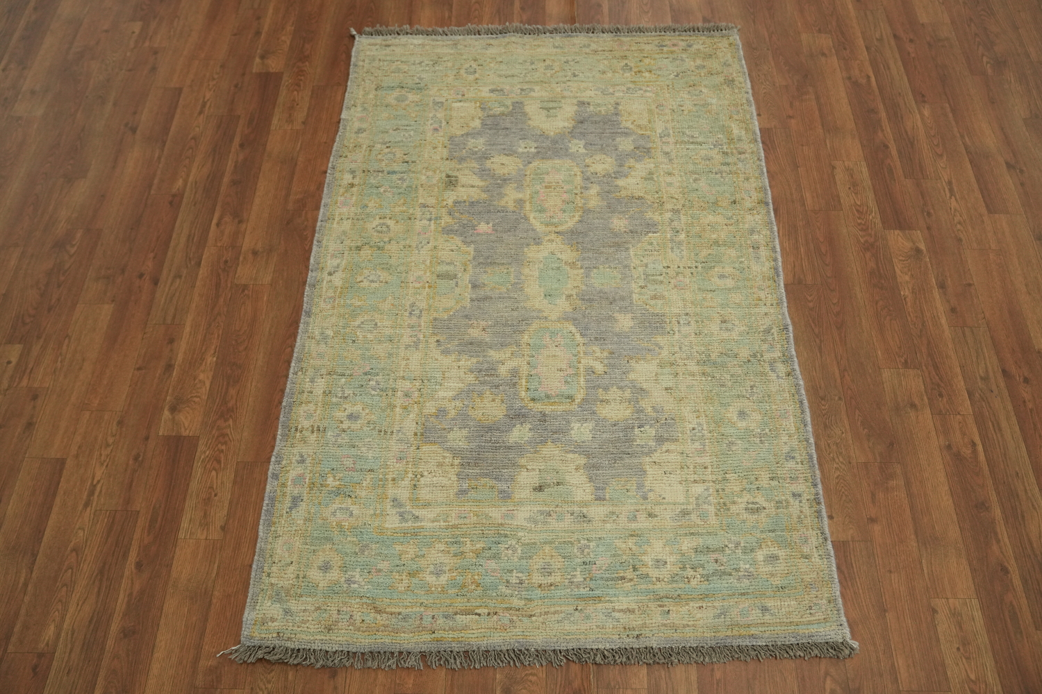 Vegetable Dye Wool Oushak Turkish Rug 3x5