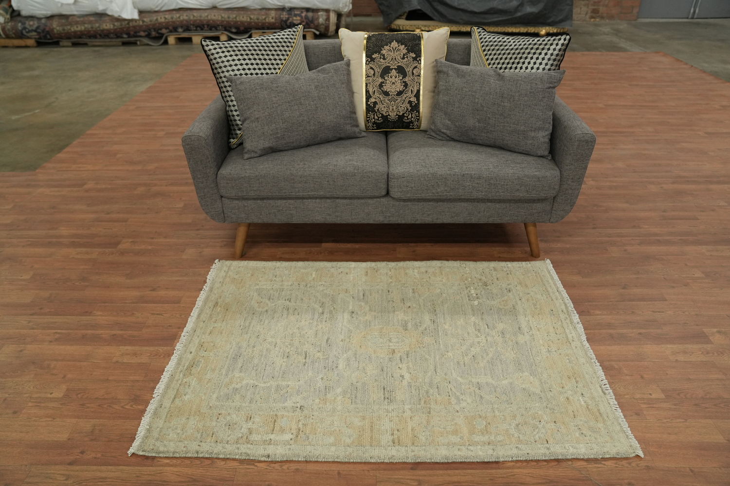 Vegetable Dye Oushak Turkish Rug 3x5