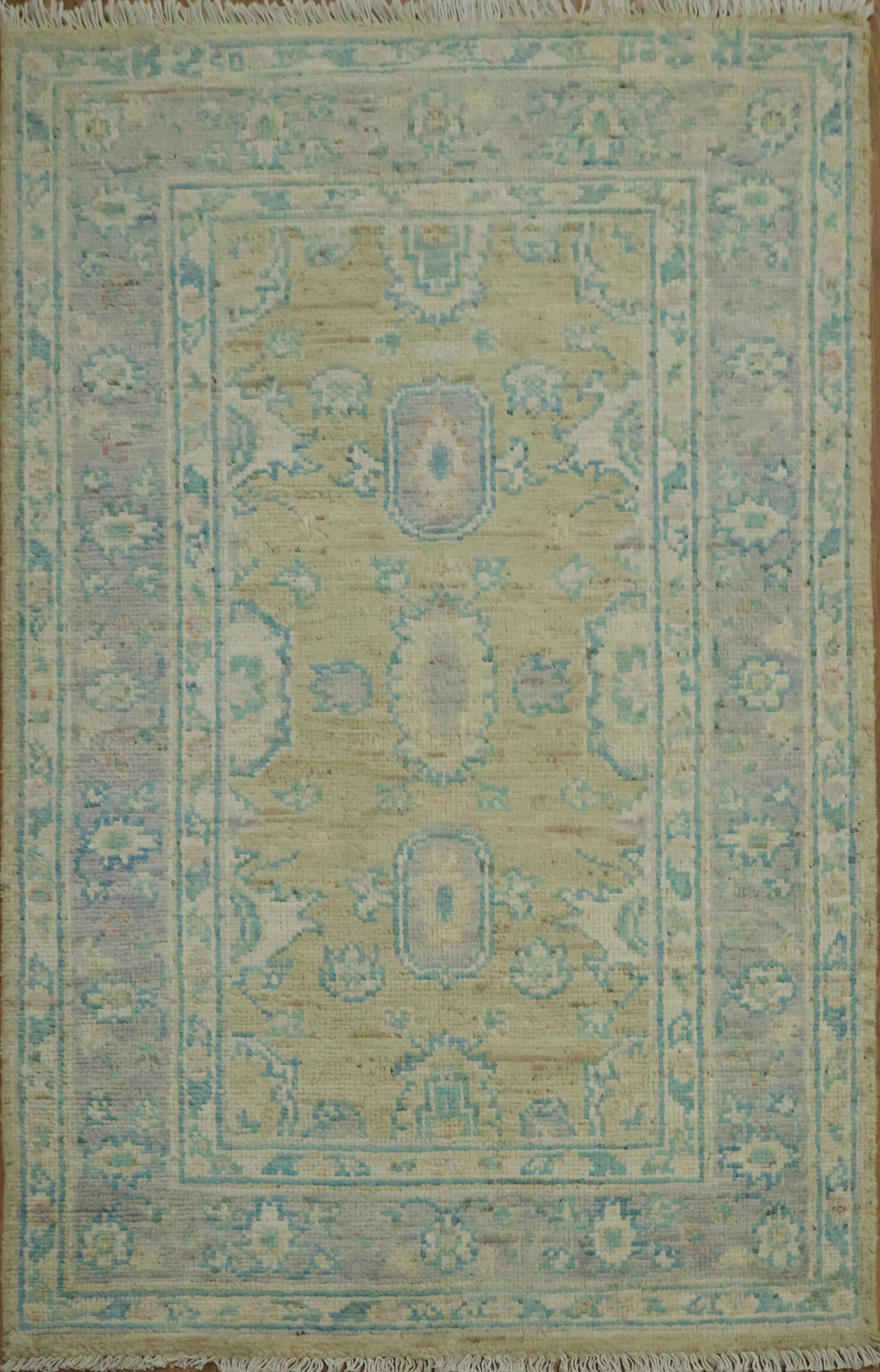 Vegetable Dye Oushak Turkish Rug 3x5