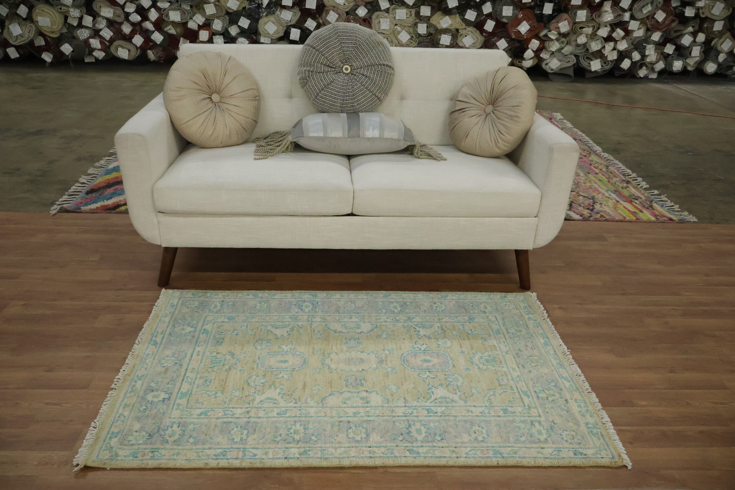 Vegetable Dye Oushak Turkish Rug 3x5
