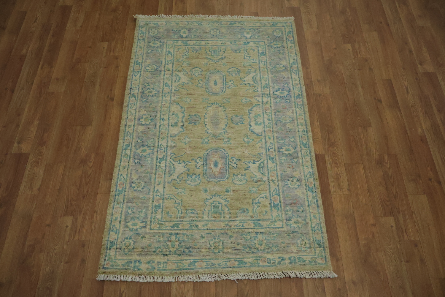 Vegetable Dye Oushak Turkish Rug 3x5