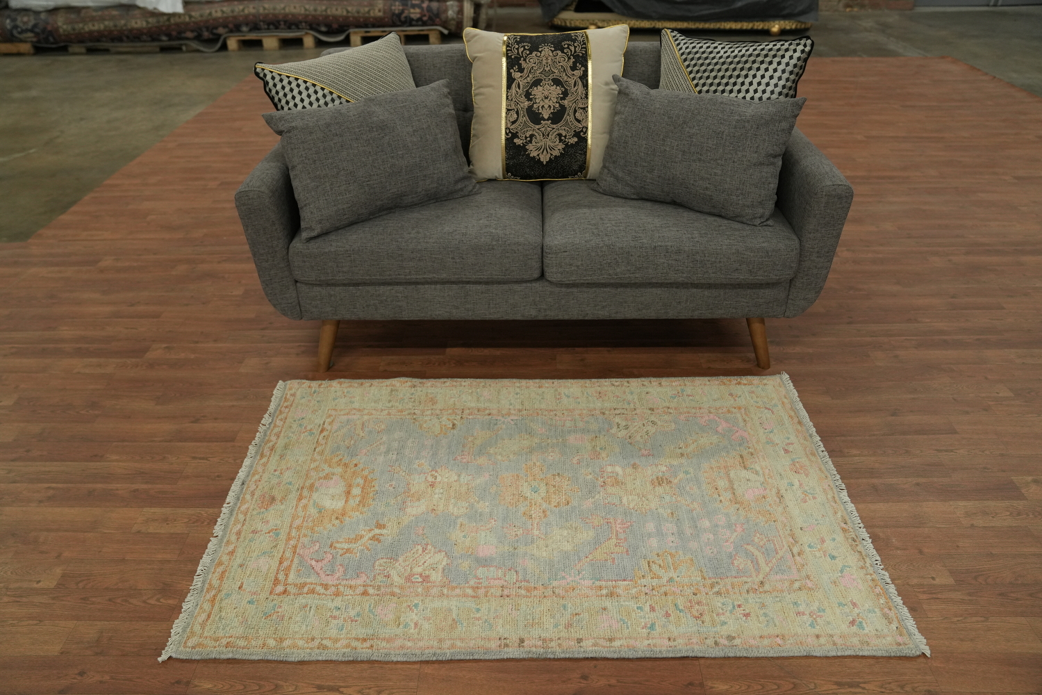 Vegetable Dye Oushak Turkish Accent Rug 3x5