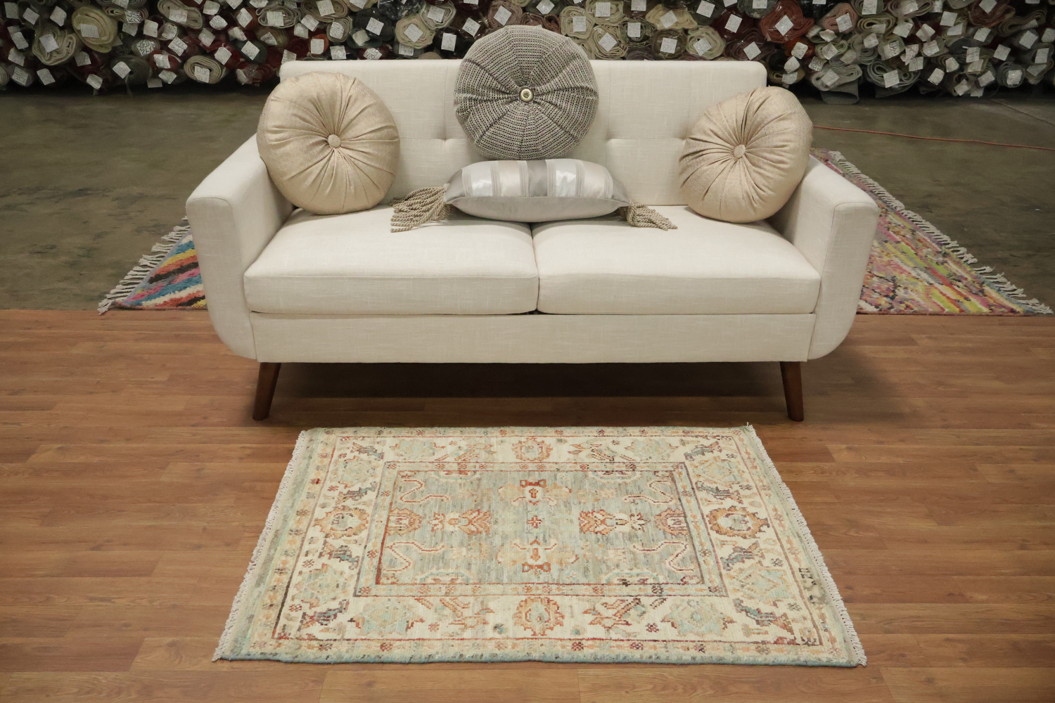 Vegetable Dye Oushak Turkish Rug 3x4