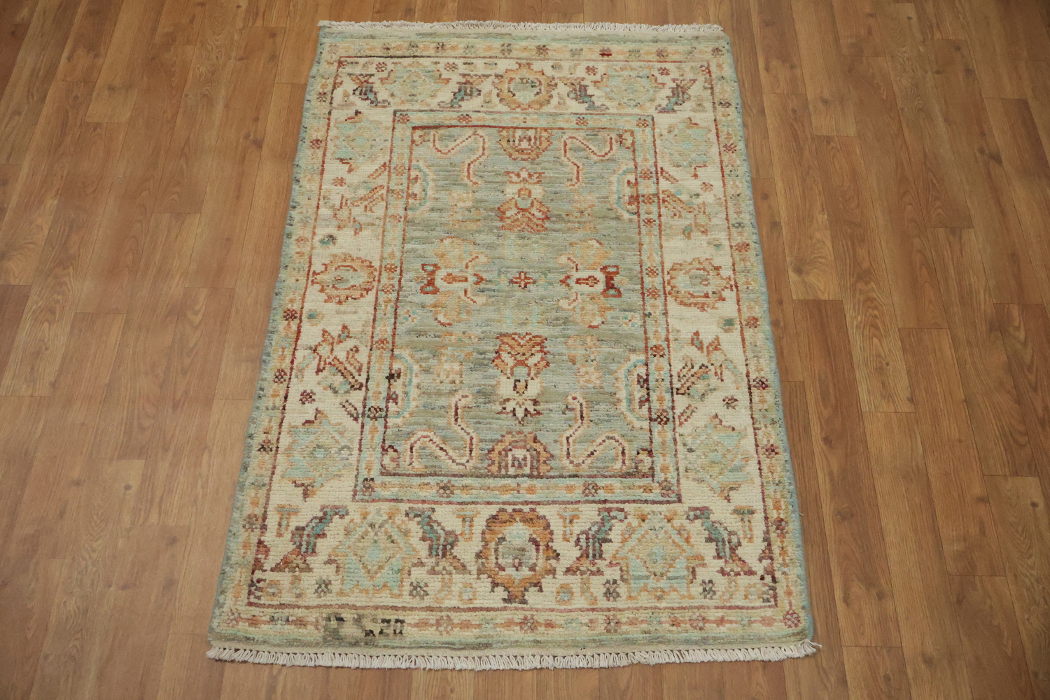 Vegetable Dye Oushak Turkish Rug 3x4