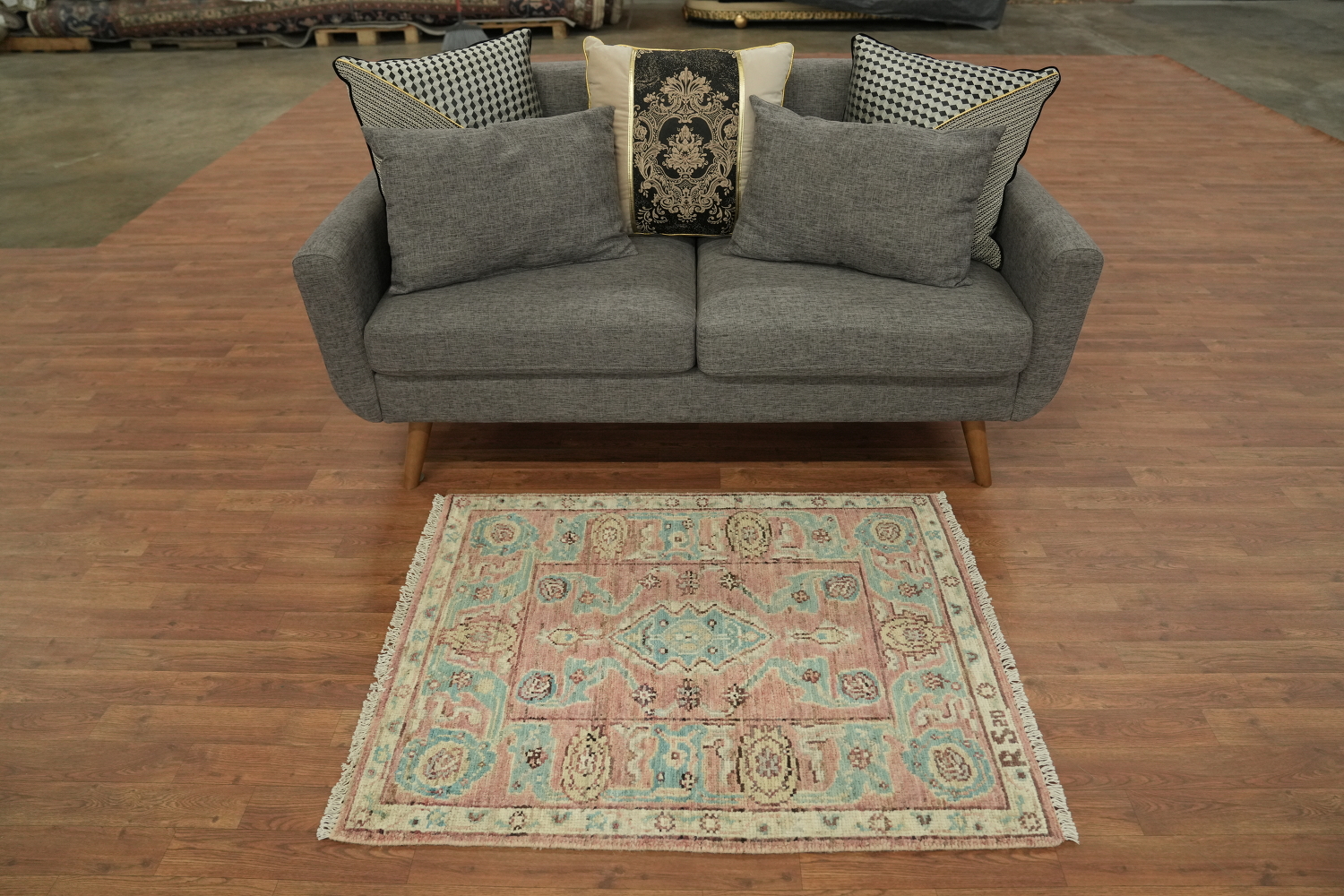 Vegetable Dye Oushak Turkish Accent Rug 3x4