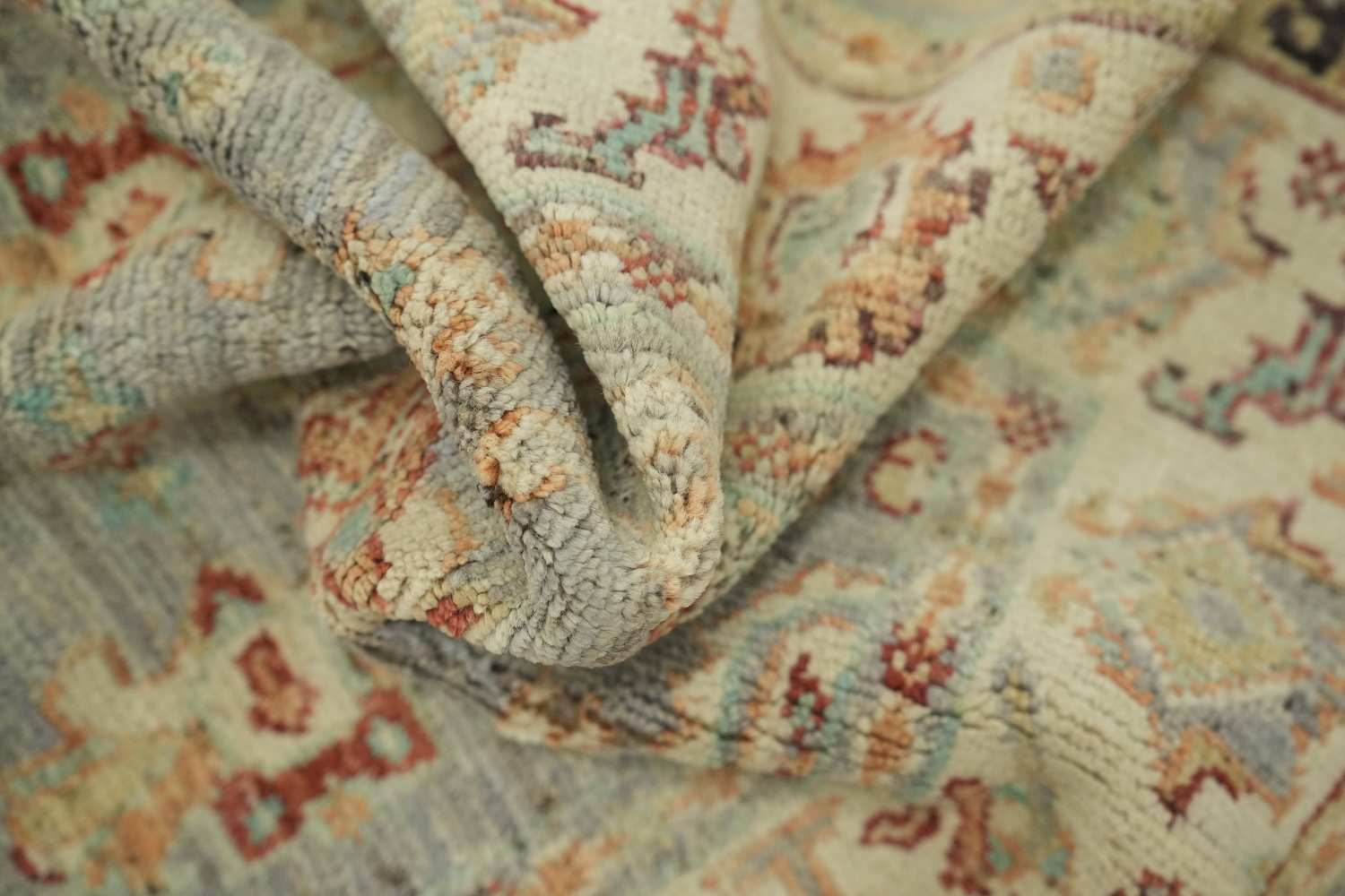 Vegetable Dye Oushak Turkish Rug 3x4