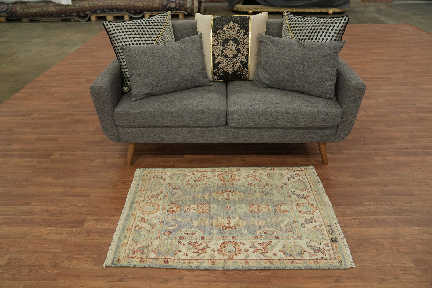 Vegetable Dye Oushak Turkish Rug 3x4