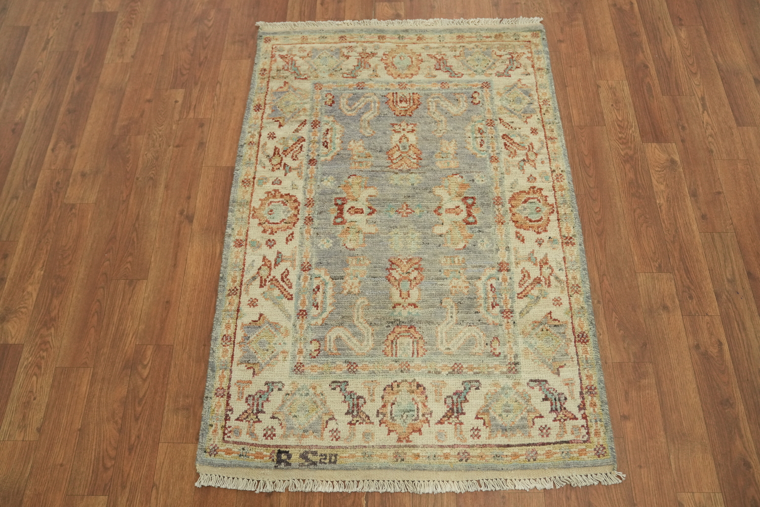 Vegetable Dye Oushak Turkish Rug 3x4