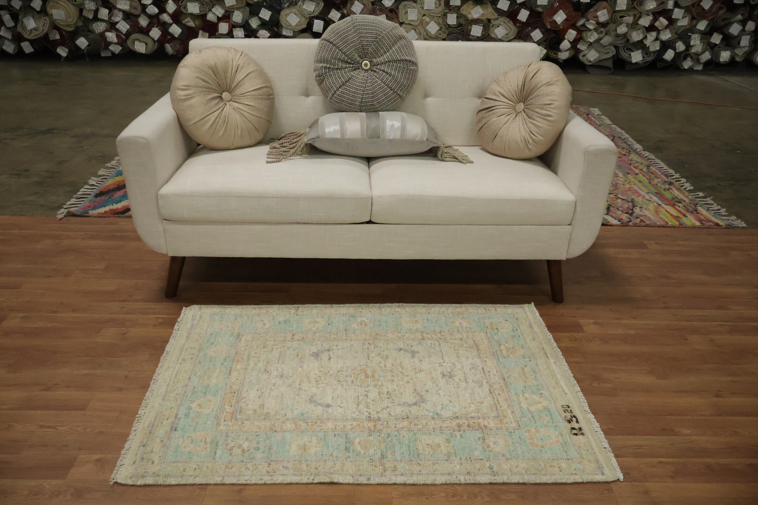 Vegetable Dye Oushak Turkish Rug 3x4