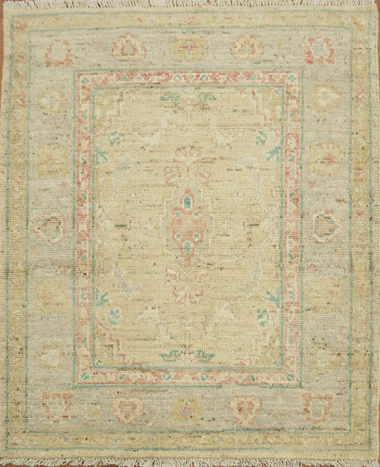 Vegetable Dye Oushak Turkish Accent Rug 3x4