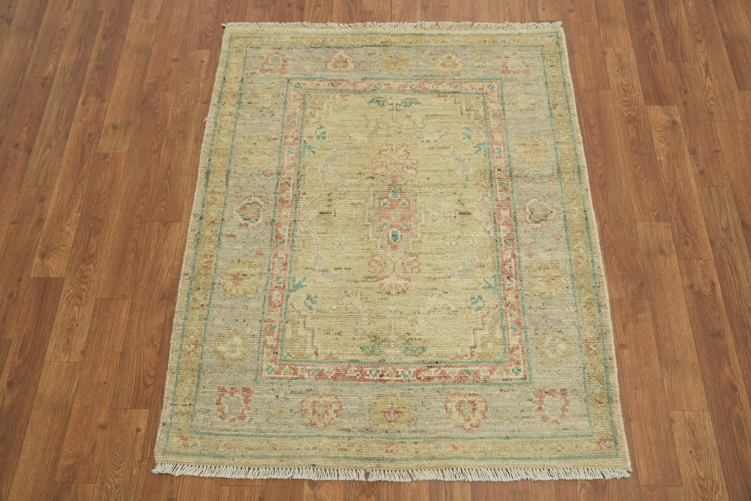 Vegetable Dye Oushak Turkish Accent Rug 3x4