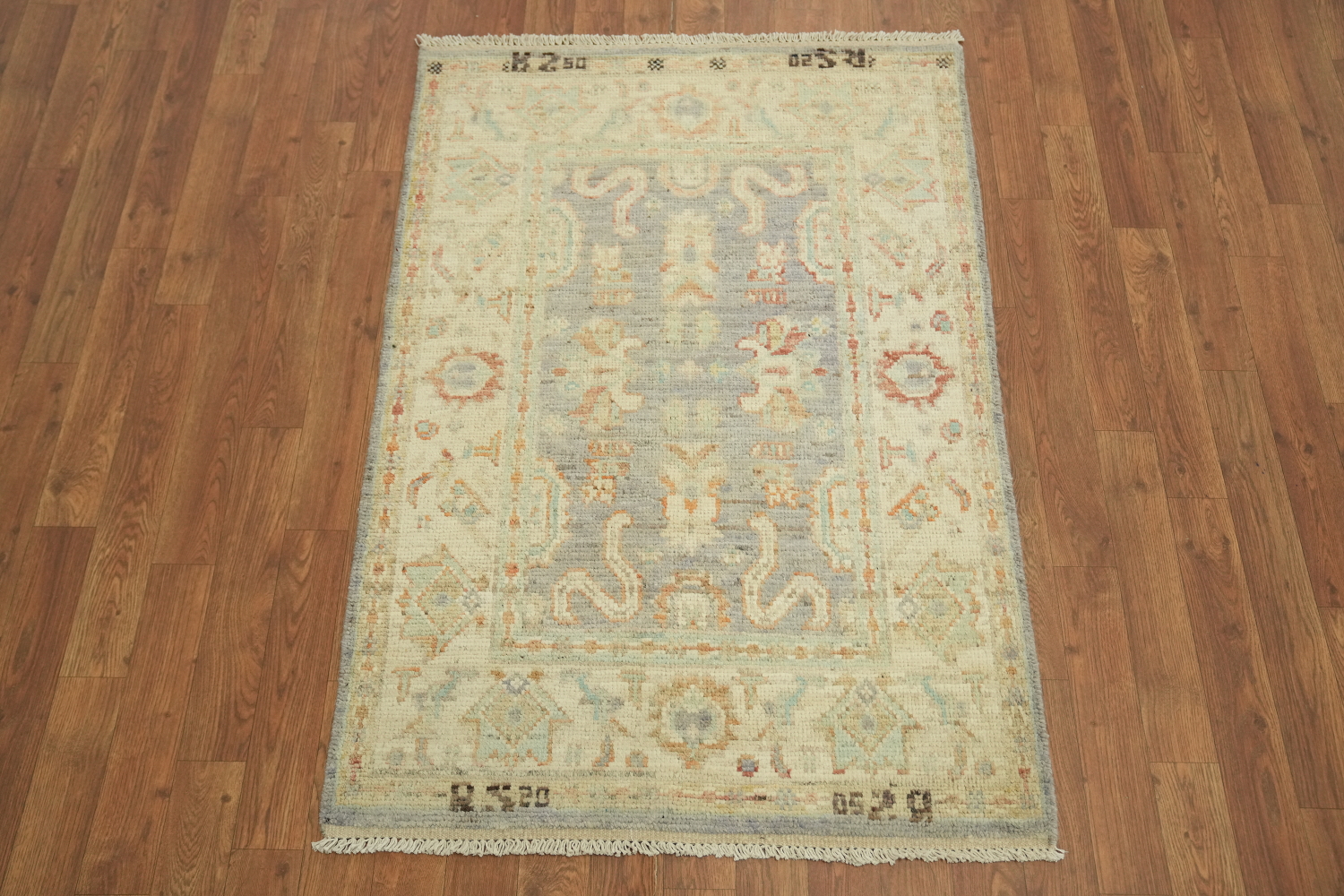 Vegetable Dye Light Purple Oushak Turkish Rug 3x4