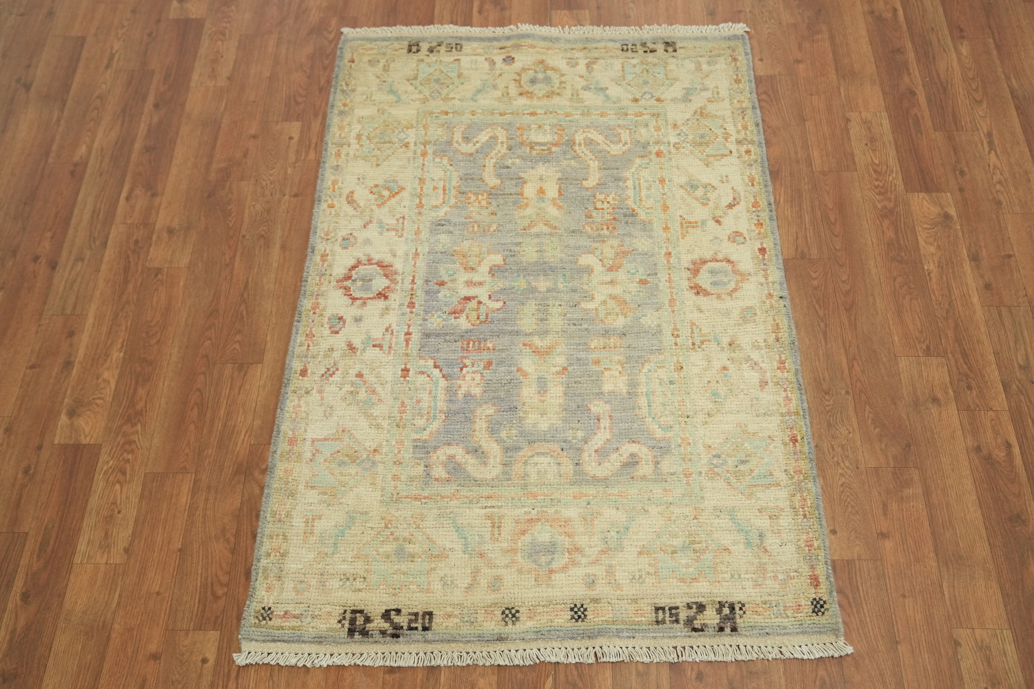 Vegetable Dye Light Purple Oushak Turkish Rug 3x4