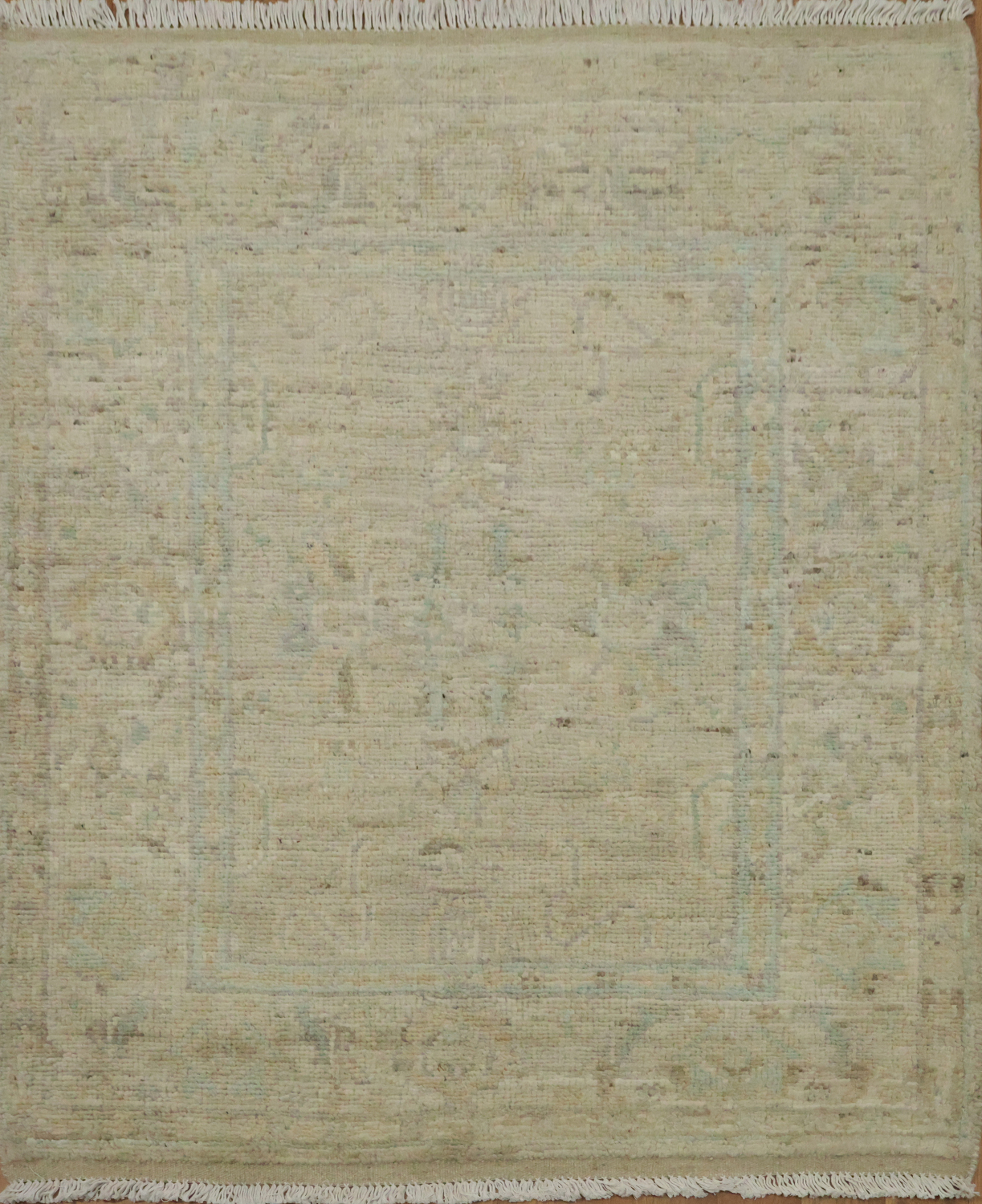 Vegetable Dye Wool Oushak Turkish Accent Rug 3x4