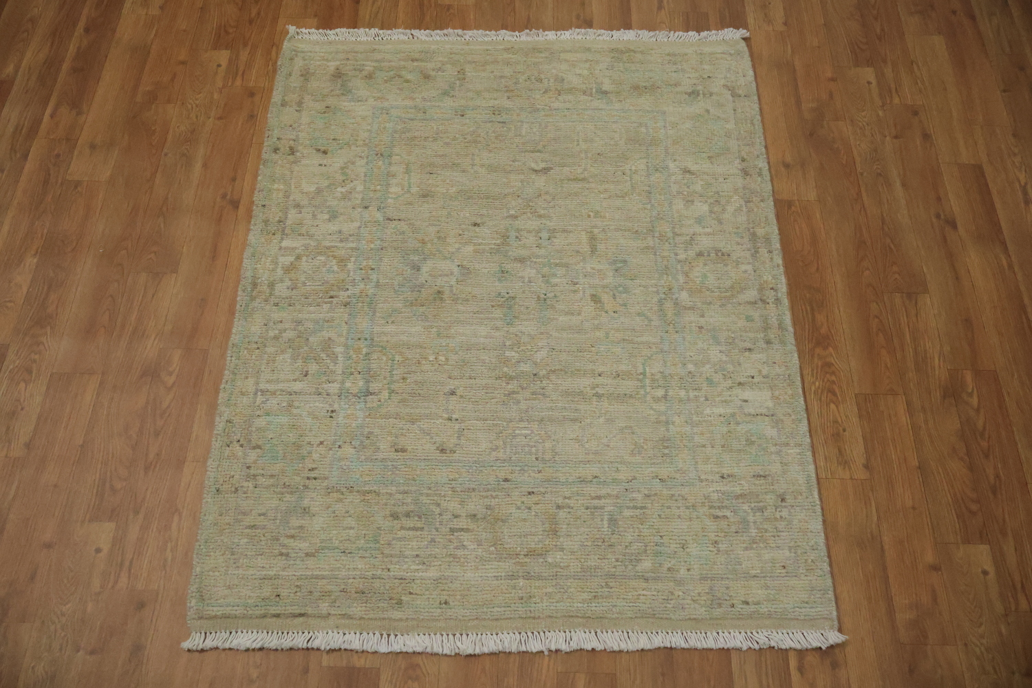 Vegetable Dye Wool Oushak Turkish Accent Rug 3x4