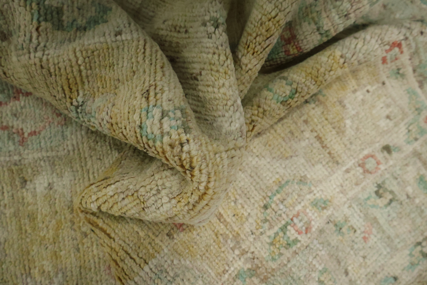 Vegetable Dye Gold Oushak Turkish Rug 3x4
