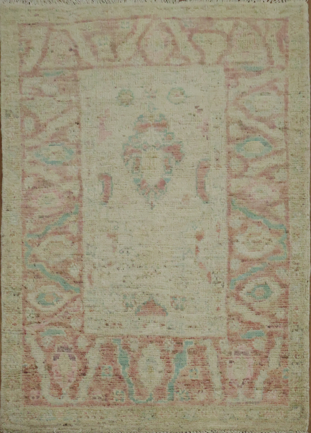 Earth Tone Wool Oushak Vegetable Dye Rug 3x4