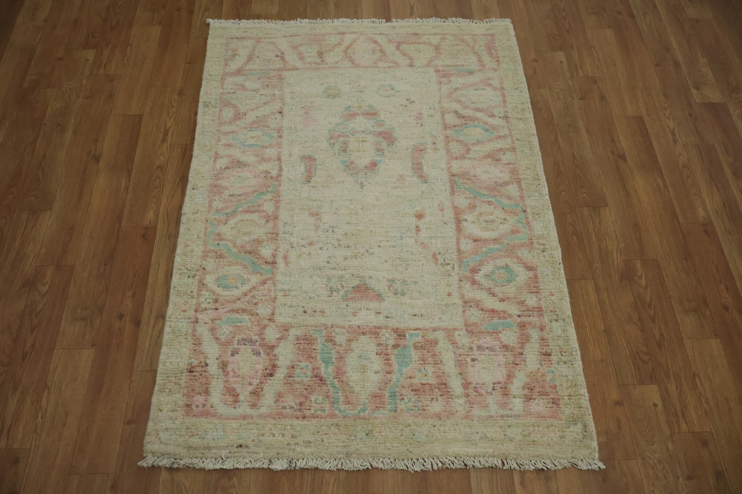 Earth Tone Wool Oushak Vegetable Dye Rug 3x4