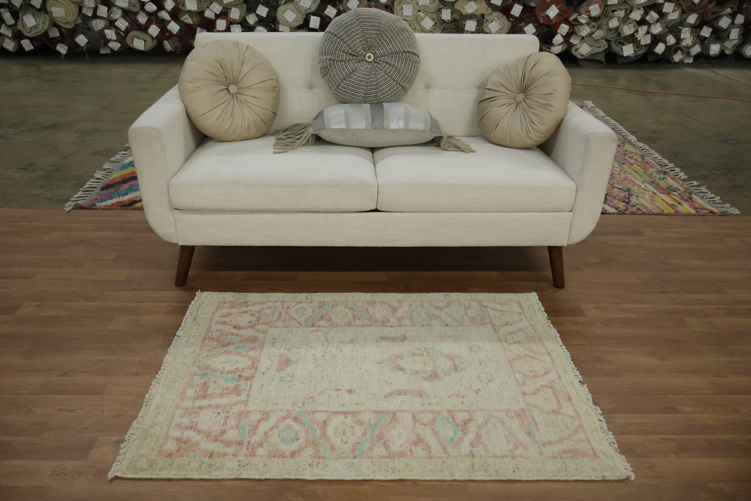 Earth Tone Wool Oushak Vegetable Dye Rug 3x4