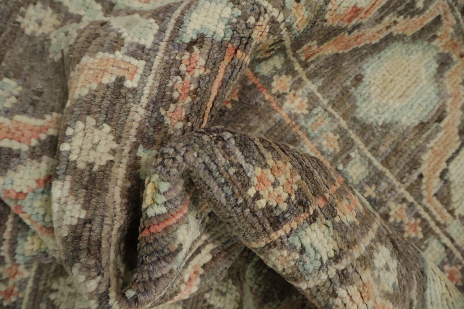 Brown/ Gray Wool Oushak Vegetable Dye Rug 3x4