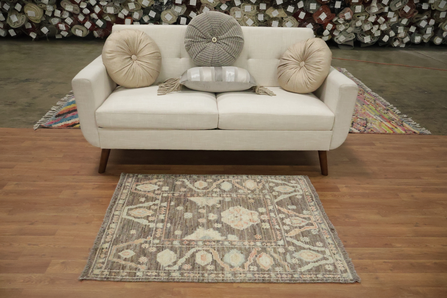 Brown/ Gray Wool Oushak Vegetable Dye Rug 3x4