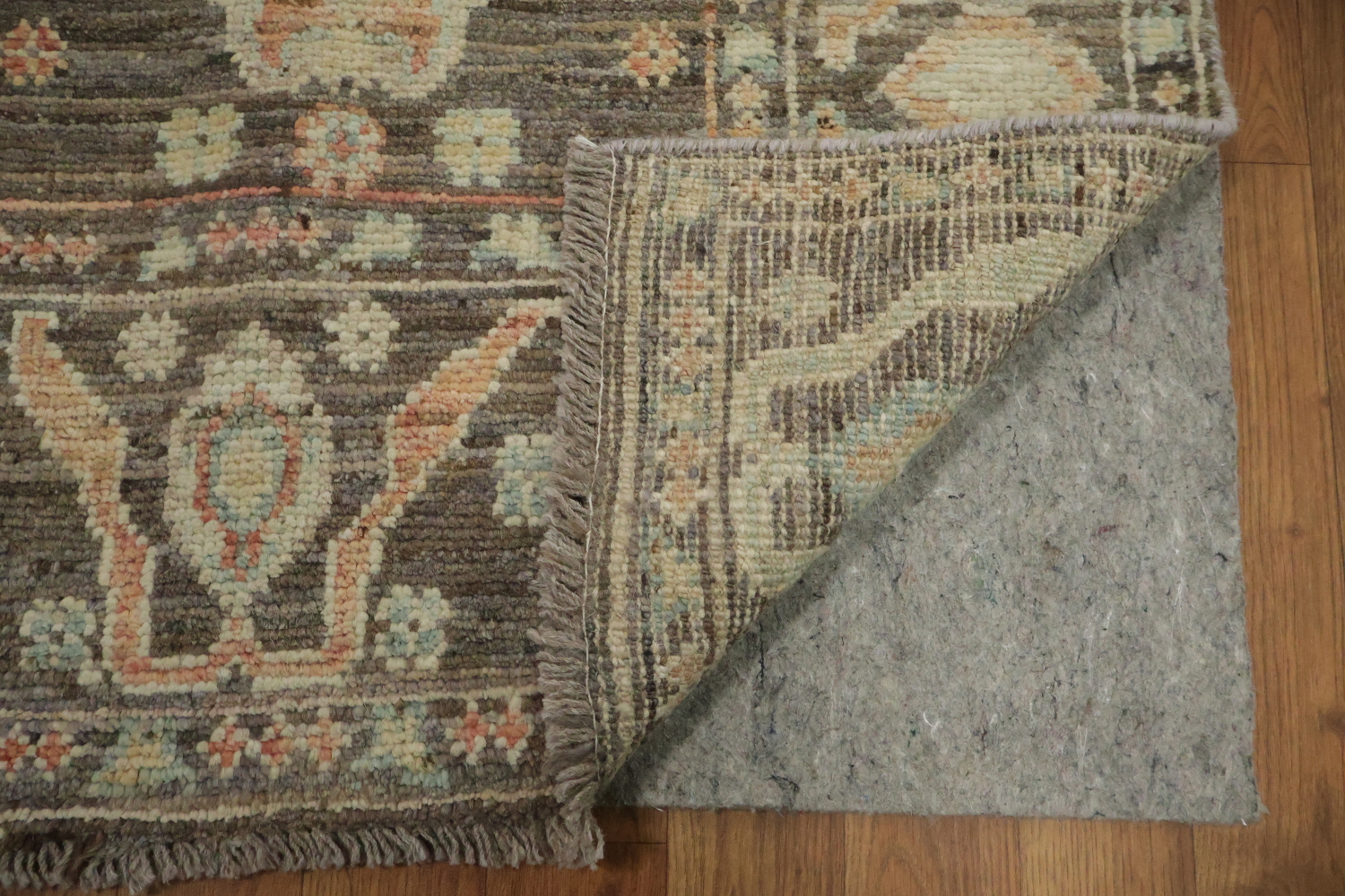 Brown/ Gray Wool Oushak Vegetable Dye Rug 3x4