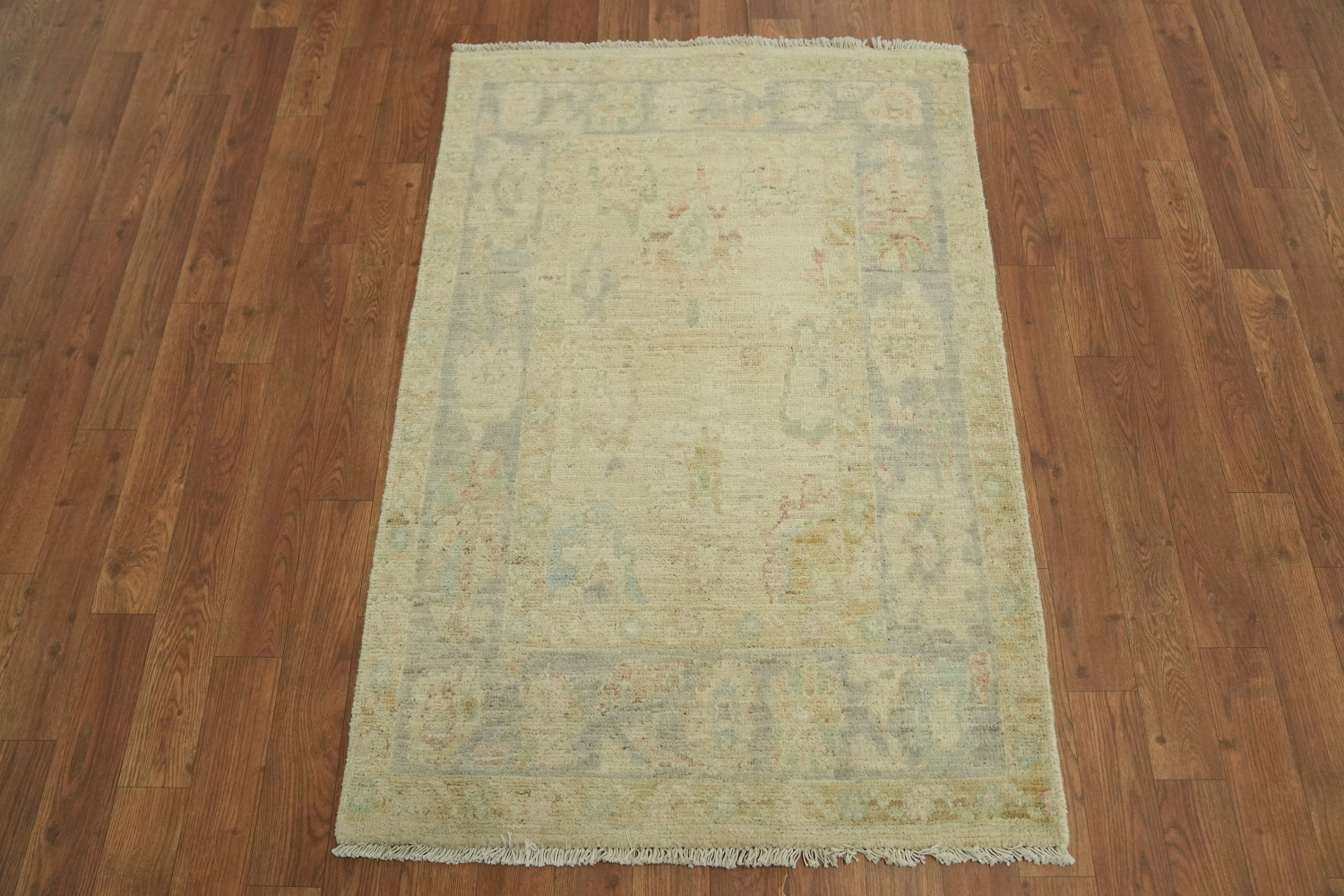 Earth Tone Wool Oushak Vegetable Dye Rug 3x4