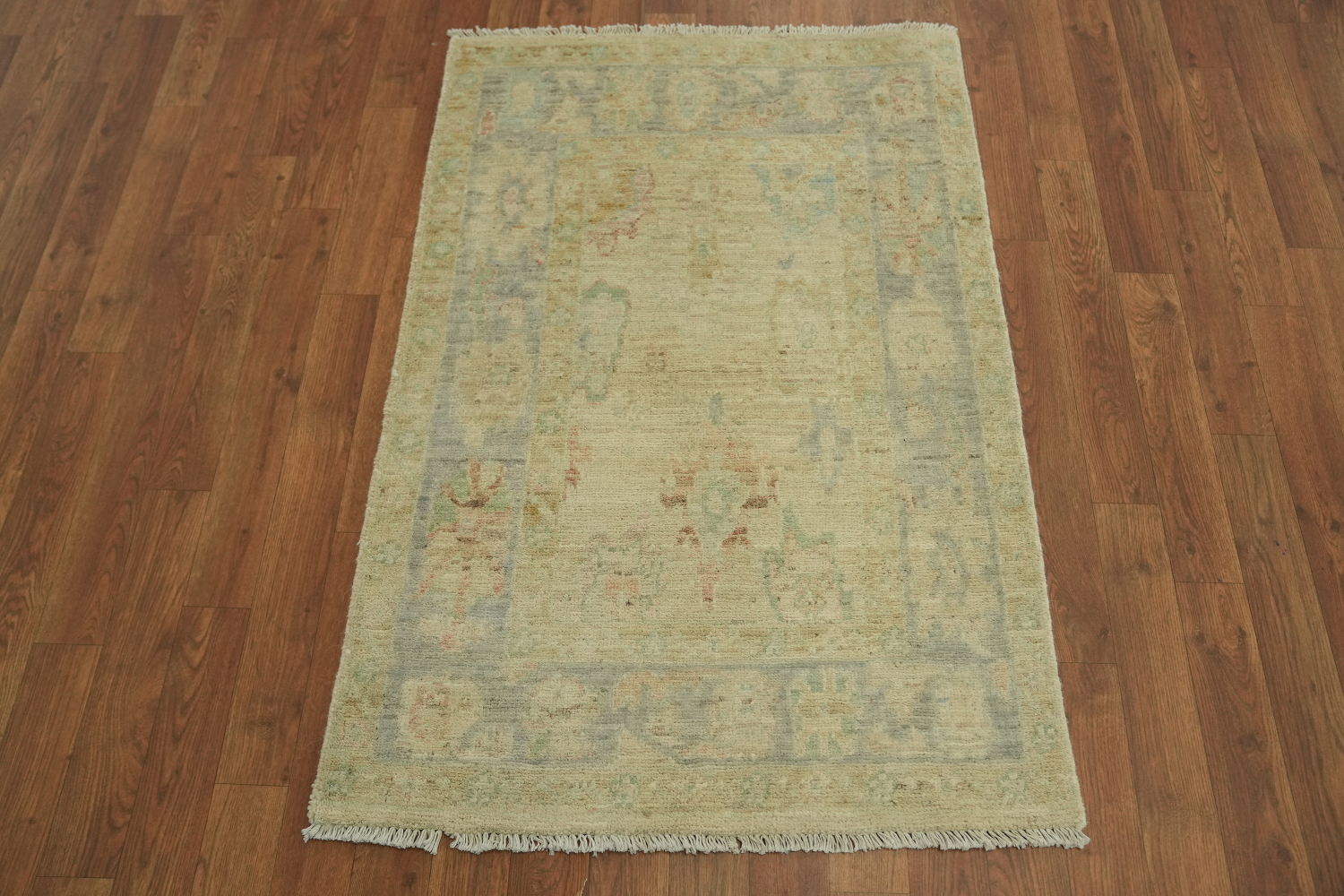 Earth Tone Wool Oushak Vegetable Dye Rug 3x4