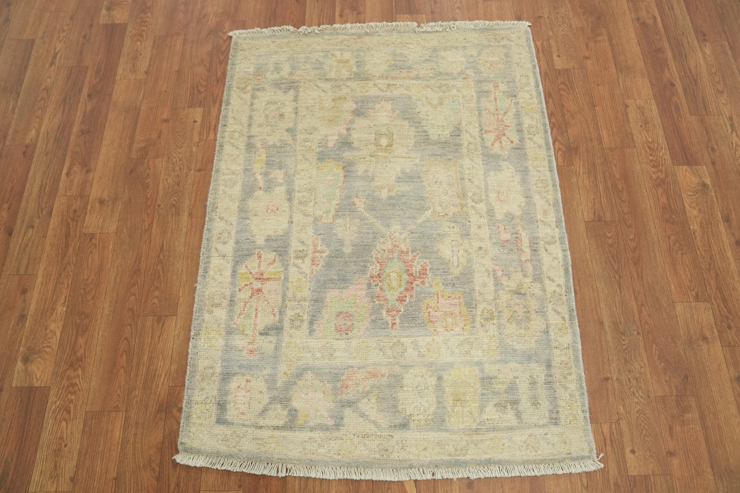 Vegetable Dye Wool Oushak Turkish Accent Rug 3x4