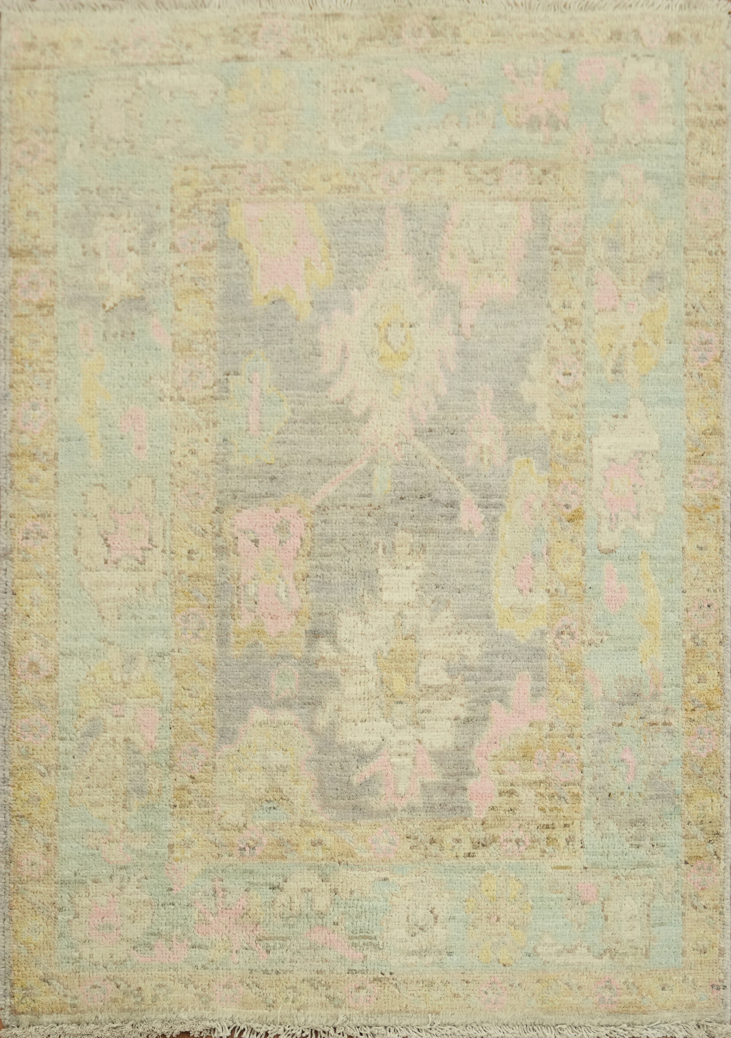 Vegetable Dye Oushak Turkish Accent Rug 3x4