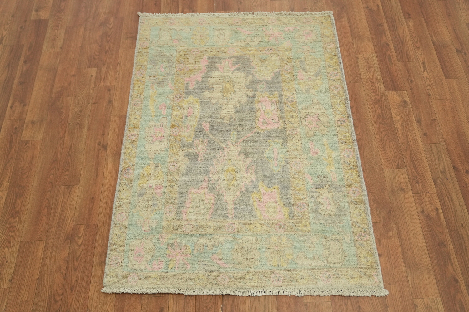 Vegetable Dye Oushak Turkish Accent Rug 3x4
