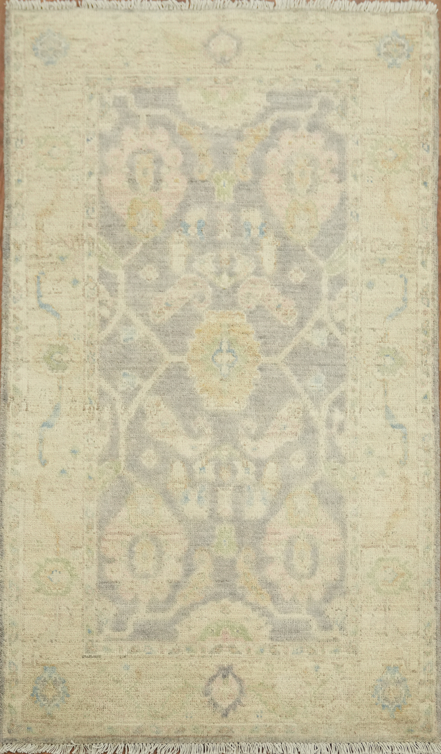 Vegetable Dye Wool Oushak Turkish Rug 3x5