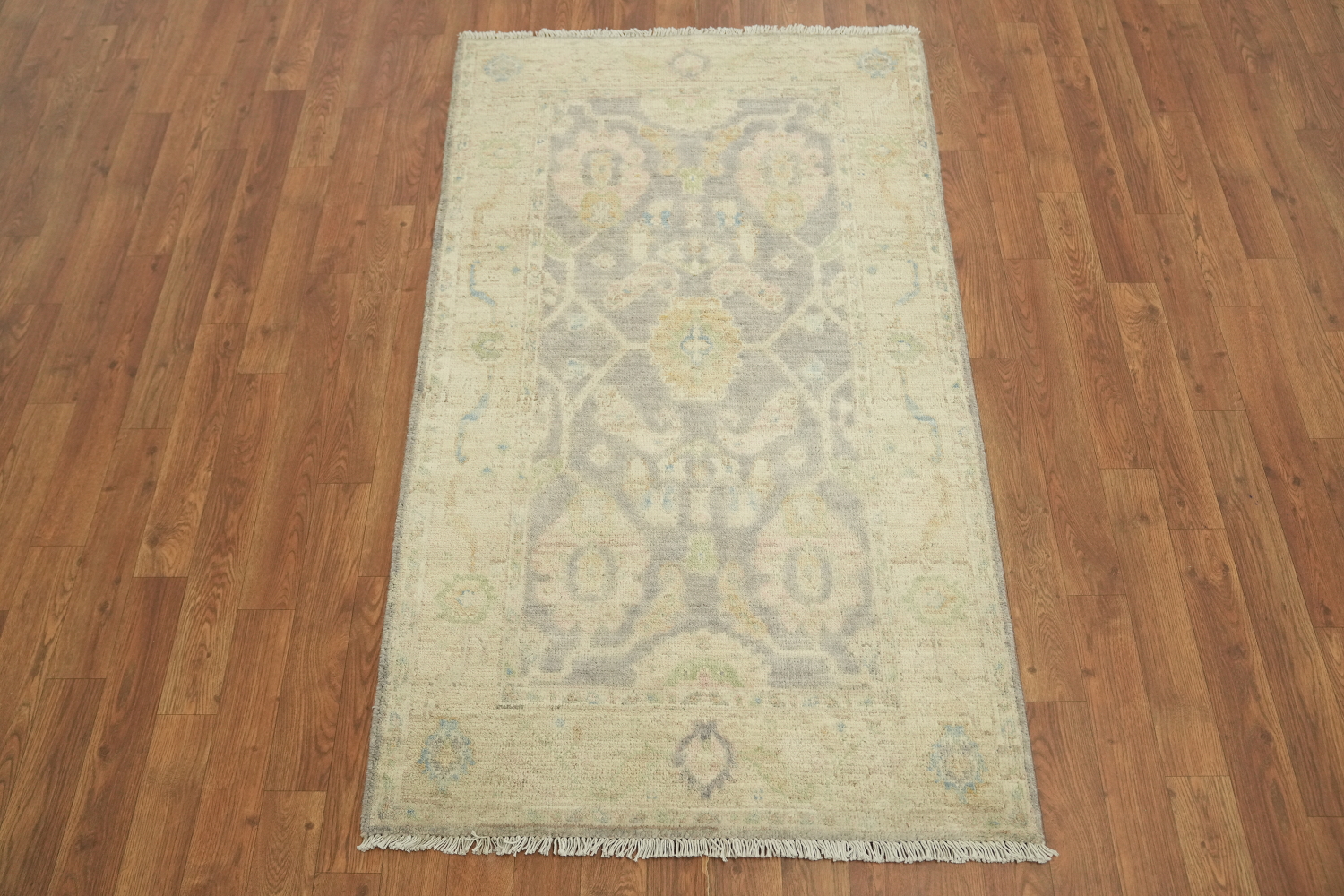 Vegetable Dye Wool Oushak Turkish Rug 3x5