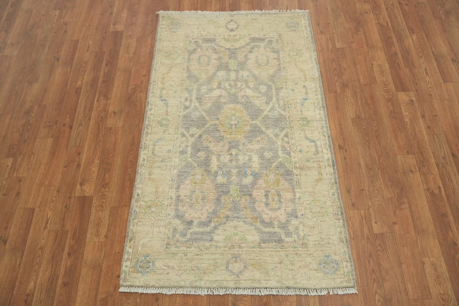 Vegetable Dye Wool Oushak Turkish Rug 3x5
