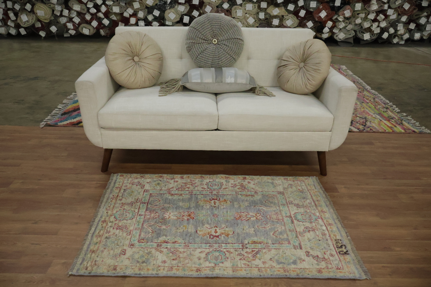 Vegetable Dye Oushak Turkish Accent Rug 3x4