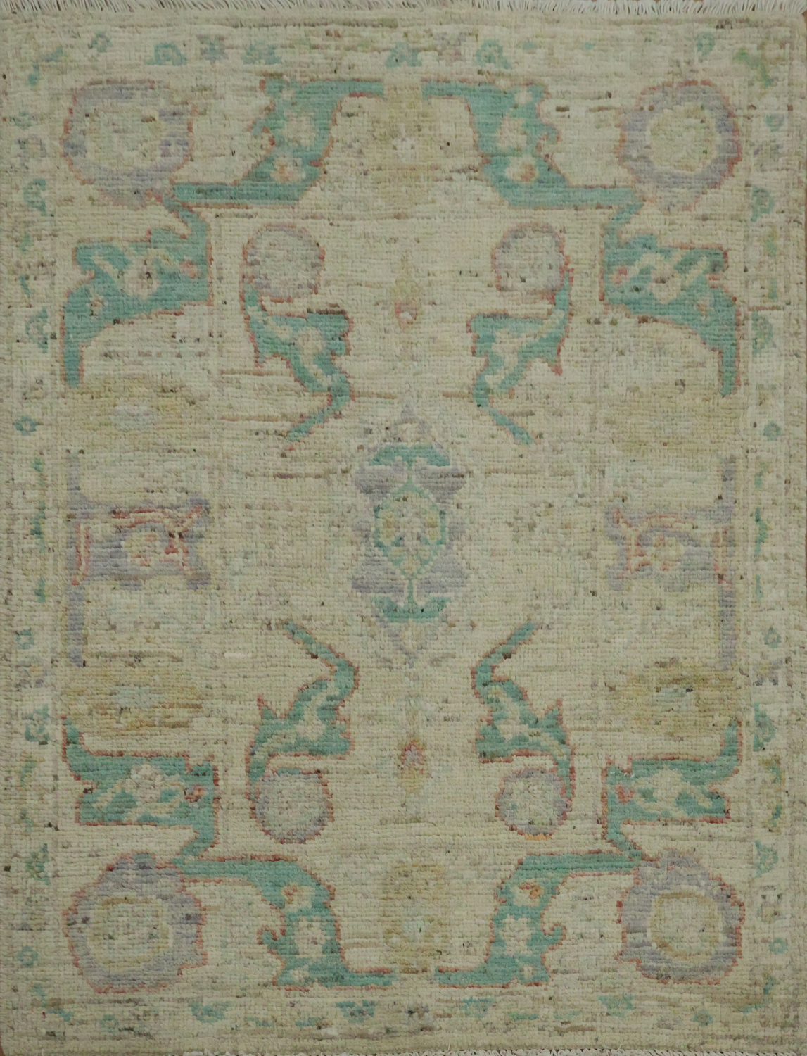 Earth Tone Wool Oushak Vegetable Dye Rug 3x4