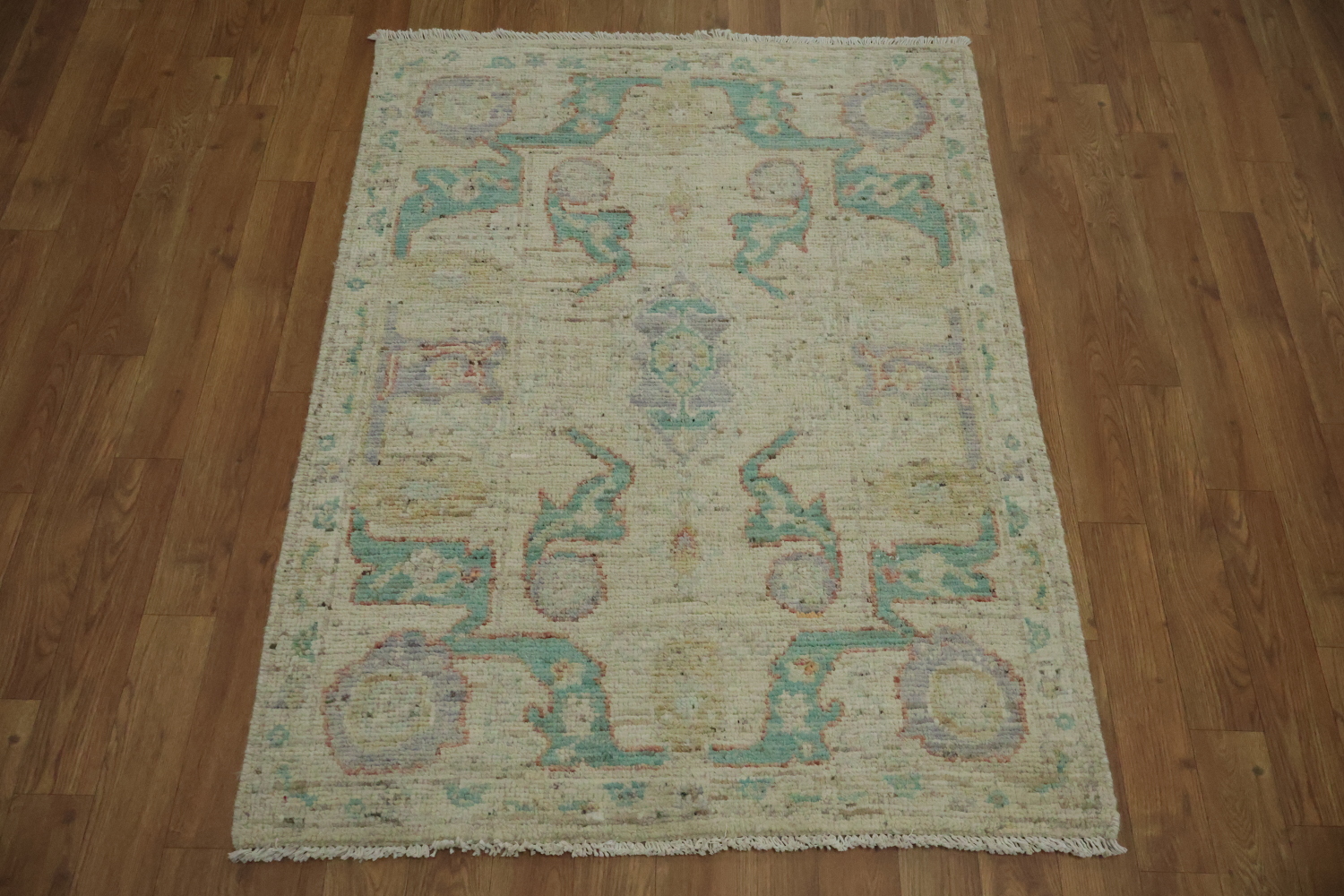 Earth Tone Wool Oushak Vegetable Dye Rug 3x4