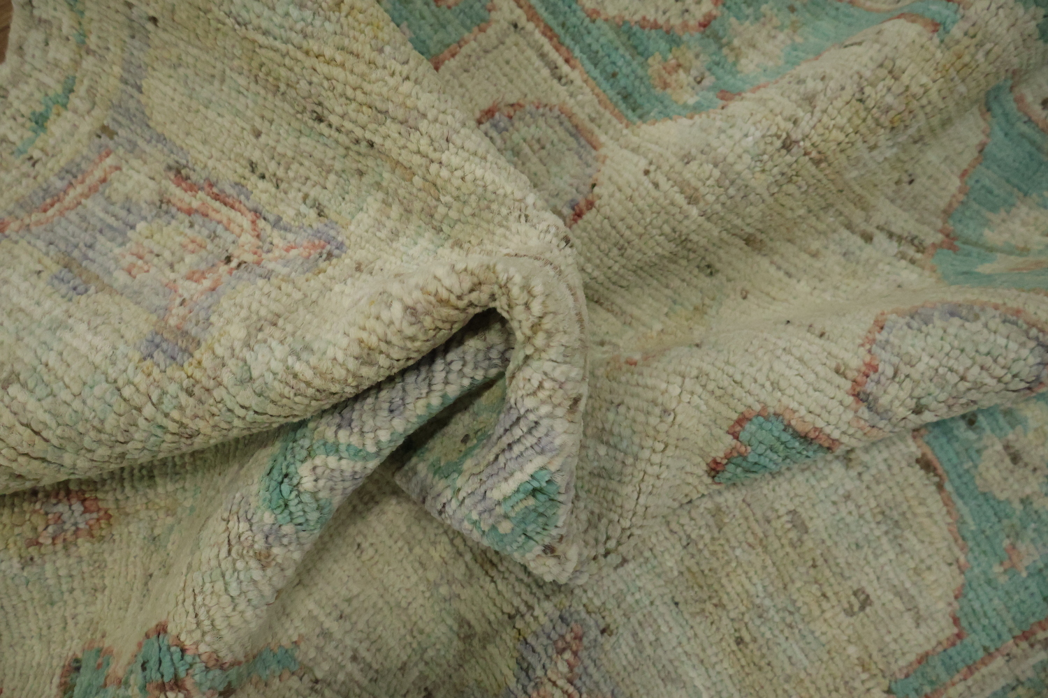 Earth Tone Wool Oushak Vegetable Dye Rug 3x4