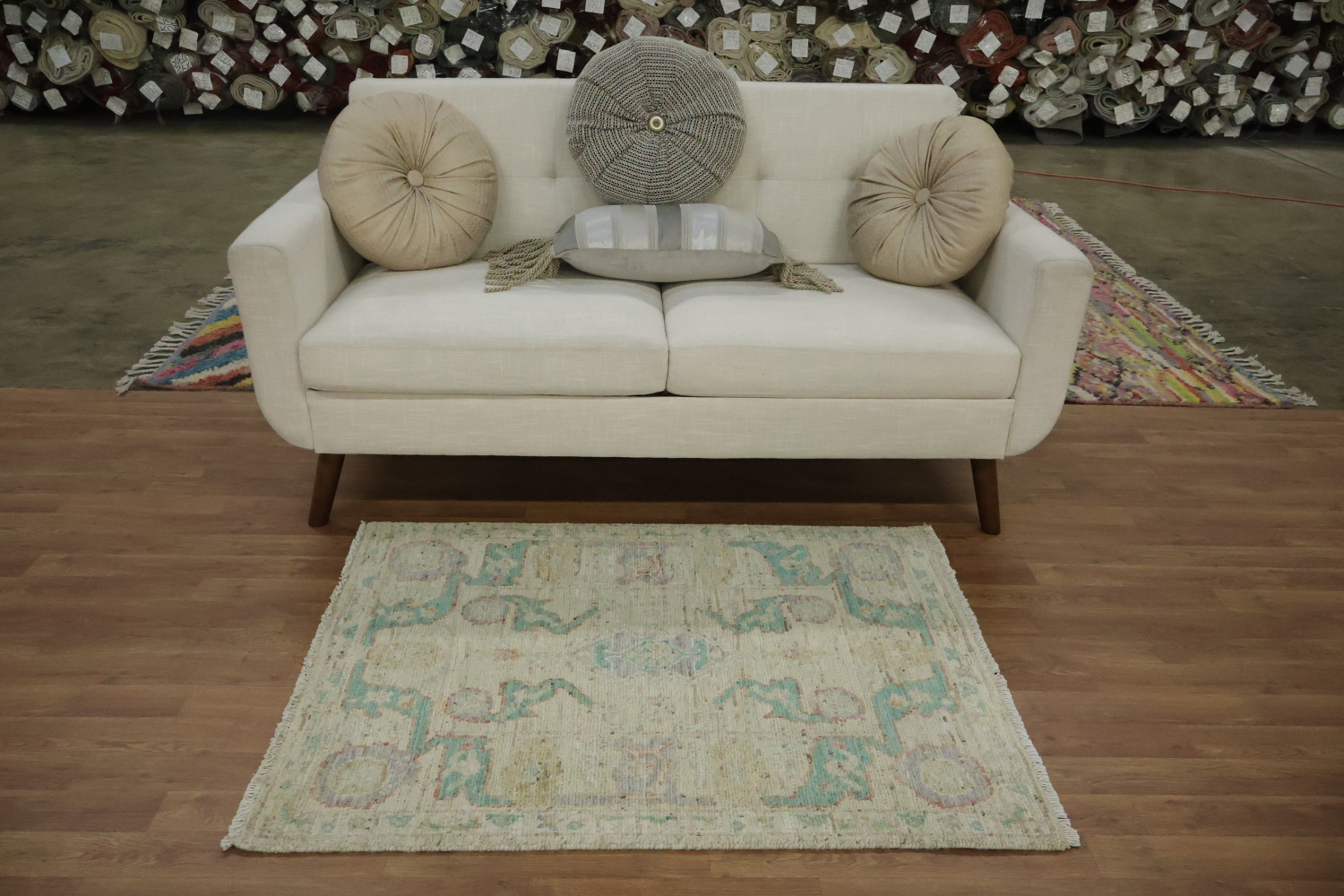 Earth Tone Wool Oushak Vegetable Dye Rug 3x4