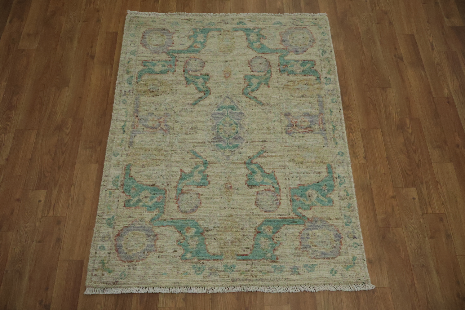 Earth Tone Wool Oushak Vegetable Dye Rug 3x4