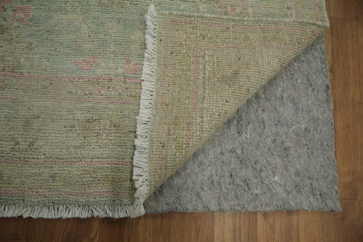 Vegetable Dye Green Oushak Turkish Accent Rug 3x4