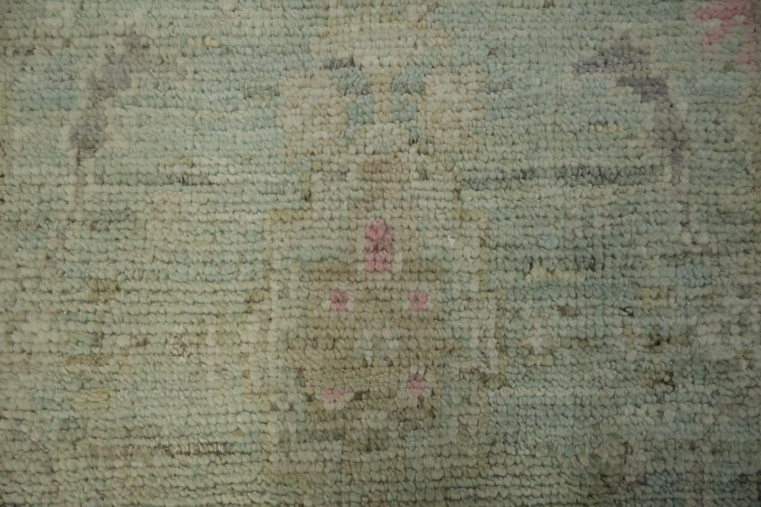 Vegetable Dye Green Oushak Turkish Accent Rug 3x4