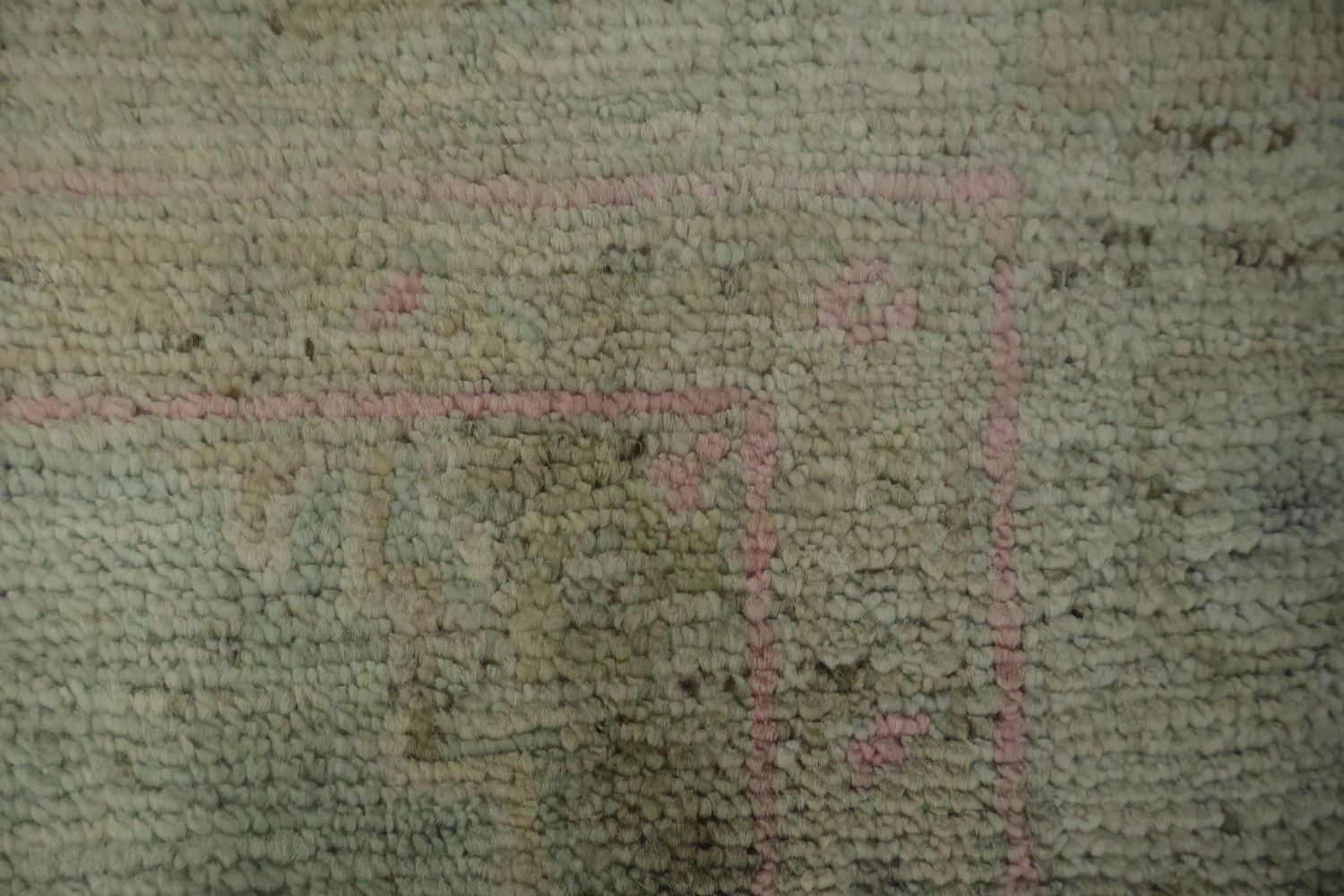 Vegetable Dye Green Oushak Turkish Accent Rug 3x4