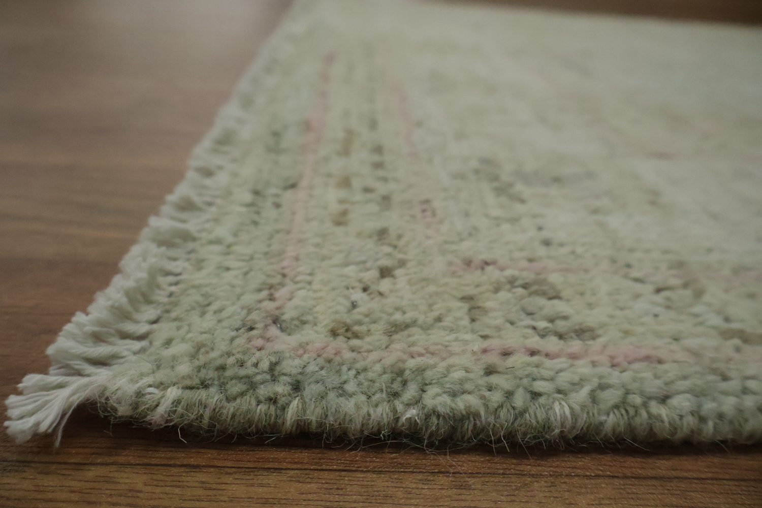Vegetable Dye Green Oushak Turkish Accent Rug 3x4