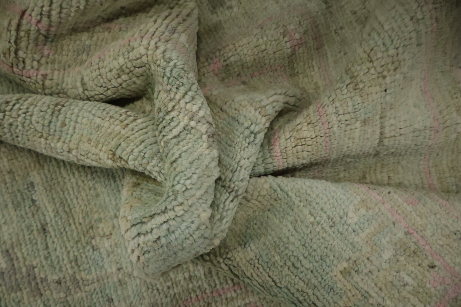 Vegetable Dye Green Oushak Turkish Accent Rug 3x4