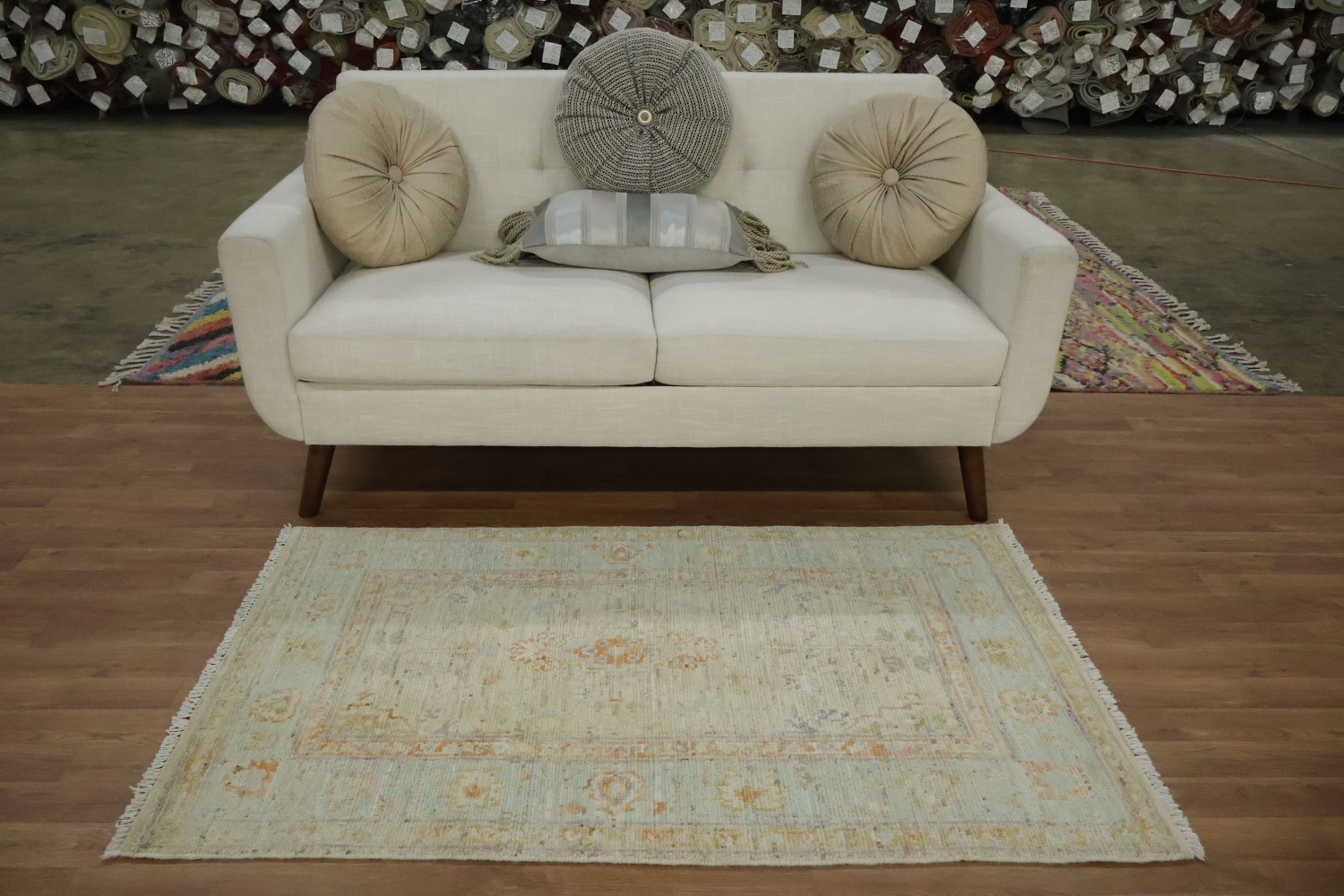Vegetable Dye Oushak Turkish Accent Rug 3x5