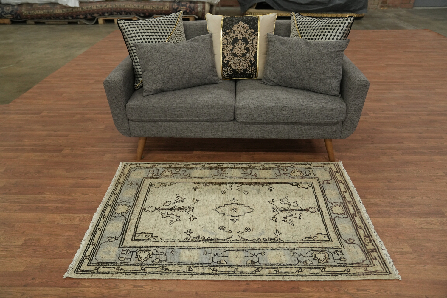 Vegetable Dye Oushak Turkish Rug 3x5