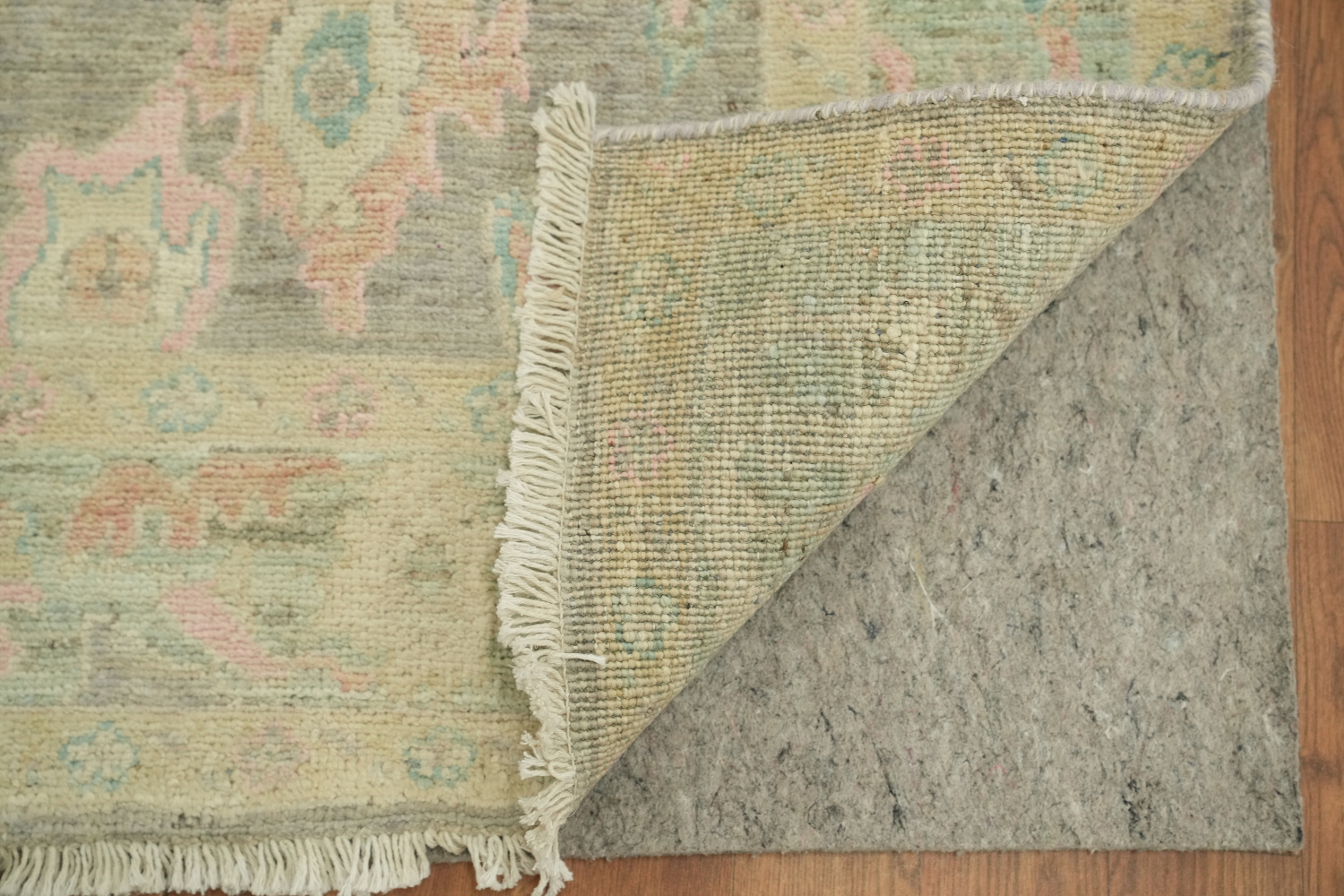 Vegetable Dye Gray Oushak Turkish Rug 3x4