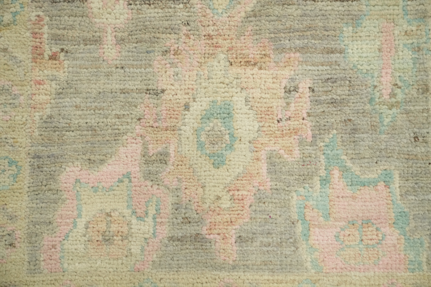 Vegetable Dye Gray Oushak Turkish Rug 3x4