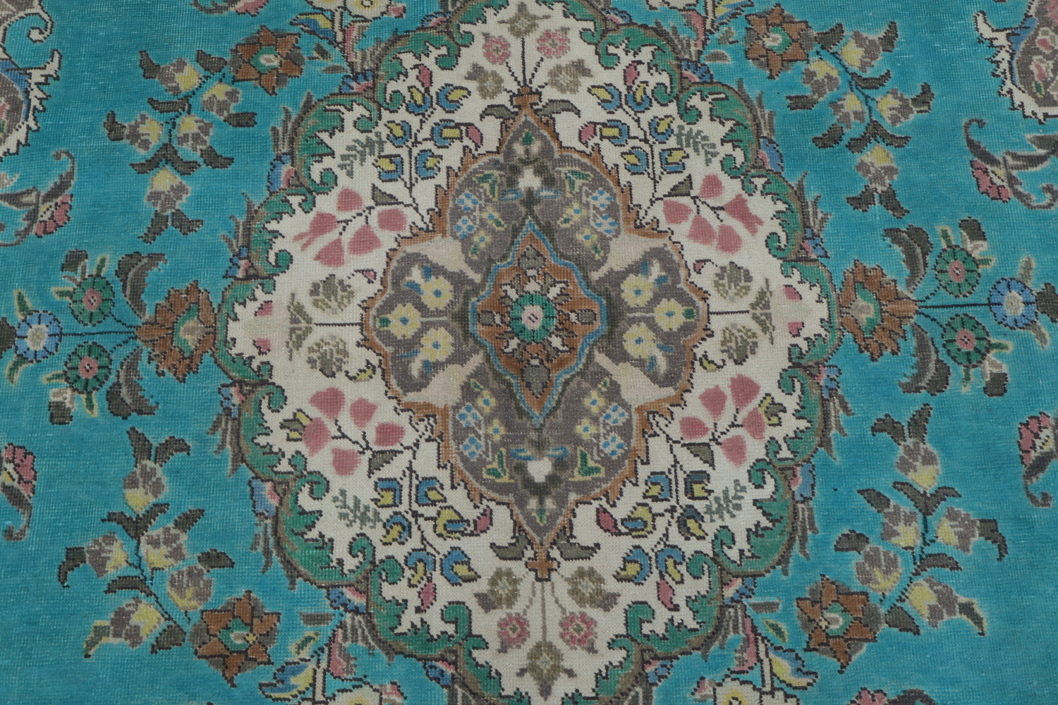 Turquoise Blue Tabriz Persian Area Rug 8x11